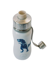 SMALL 350 ML KIDS DINOSAUR STAINLESS STEEL WATER BOTTLE LEAK PROOF SWEAT PROOF SMALL OPENING WITH HANDLE EASY TO CLEAN BPA FREE BOTTLE GREEN'S YOUR COLOUR GYCBOTTLE SUSTAINABLE BOTTLES