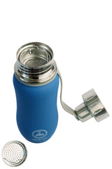 350 ML BLUE STAINLESS STEEL INSULATED WATER BOTTLE WITH SMALL DRINKING SPOUT, SMALL WATER BOTTLES, SMALL BOTTLE, CUTE BOTTLE, LITTLE BOTTLES, SMALLEST BOTTLES, BOTTLES THAT INSULATED LONGEST, BEST WATER BOTTLE, CUTEST WATER BOTTLE, STYLISH WATER BOTTLE KIDS BOTTLE, GREEN'S YOUR COLOUR, BOTTLES WITH STRAINERS, BOTTLES WITH INFUSING, BOTTLES FOR TEA INFUSIONS, TEA BOTTLE, COFFEE BOTTLE, SMOOTHIE BOTTLE, LEAK PROOF BOTTLE, BPA FREE BOTTLE, NO MORE PLASTIC, LESS PLASTIC, GREEN COMPANY 