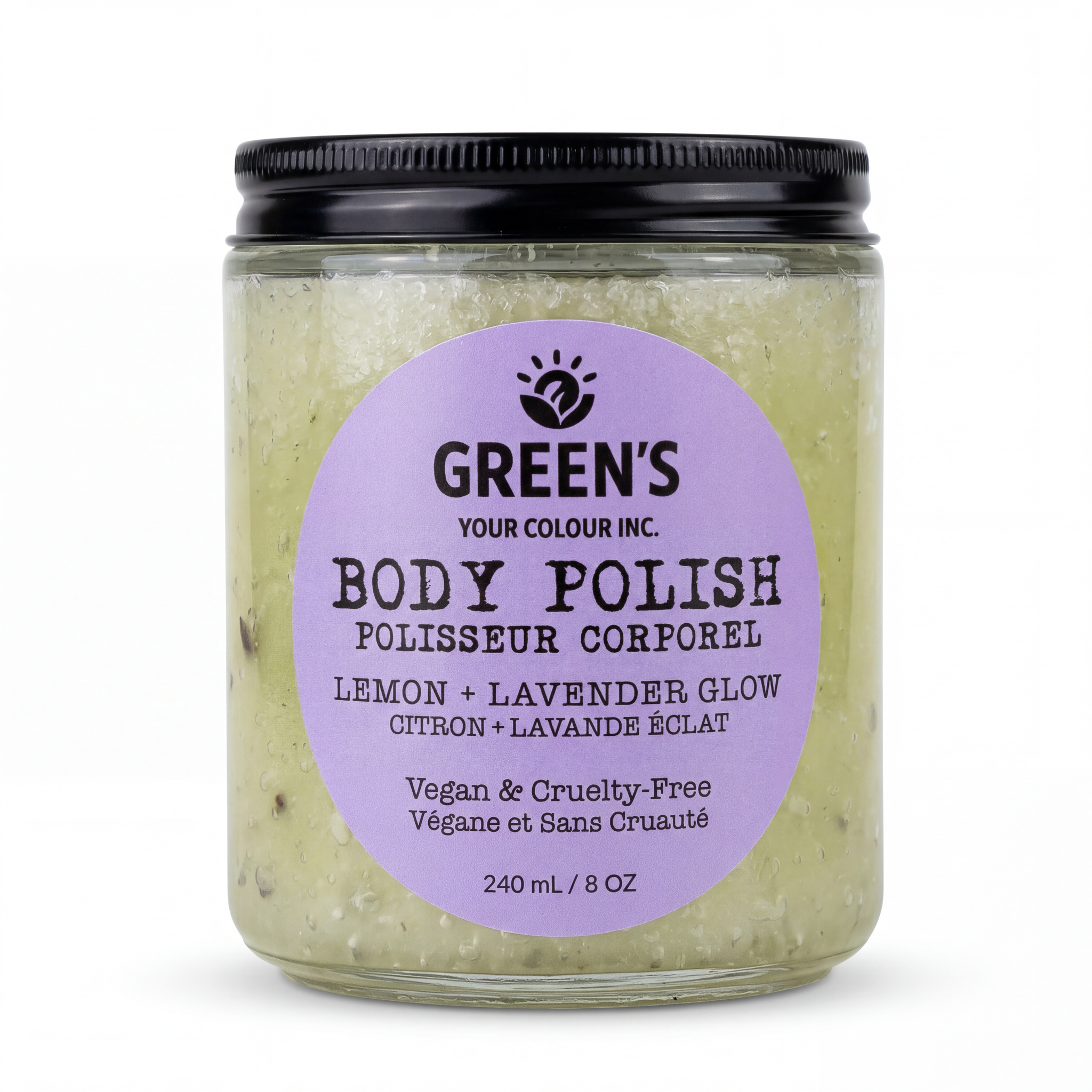 Body Polish – Lemon + Lavender + Coconut Oil, Natural, Handmade & Canadian