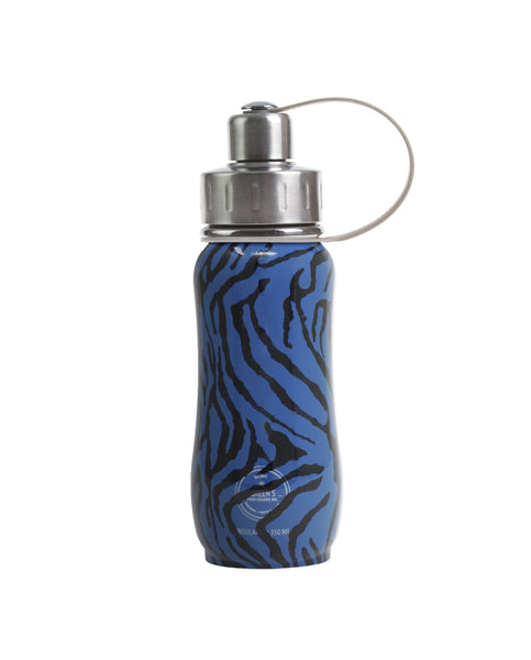 350 ml Blue 'Vegan Tiger skin' limited edition stainless steel insulated water bottle greens your colour
