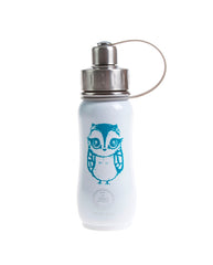 350 ml White Turquoise Twilight Owl triple insulated vacuum stainless steel water bottle for kids greens your colour owl bottle, owl water bottle, cute bottles, stylsih bottles, Canadian bottles, Canadian bottle distributor, best bottle, best water bottles, easy to clean bottles, kids bottles, school bottles, camp bottles, owls, Canadian business, green's your colour, Green's Your Colour, gycbottle, gyc bottle