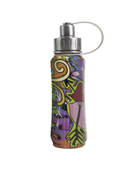 500 ml NYC Graffiti insulated vacuum stainless steel leak-proof water bottle carrying handle silver lid