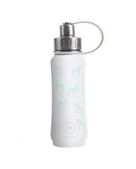 500 ml White Zippy Zebra insulated vacuum stainless steel leak-proof water bottle carrying handle silver lid, zebra bottle, animal bottle, cute bottles, stylish bottle, bottles for zoo, wholesale bottles, fun bottles, kids bottles, green's your colour, gyc bottle