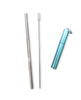 Telescopic S/S Straw + Cleaning Brush Kit Blue